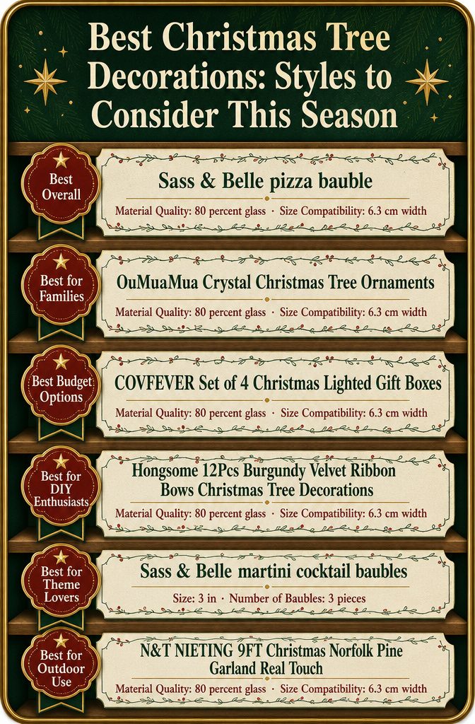 Best Christmas Tree Decorations: 8 Styles to Consider This Season 4 Infographic comparing different Christmas tree decoration styles and sizes.